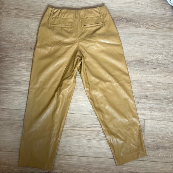A New Day Women's High-Rise Faux Leather Tapered Ankle Pants Brown sz 10 - Picture 3 of 6